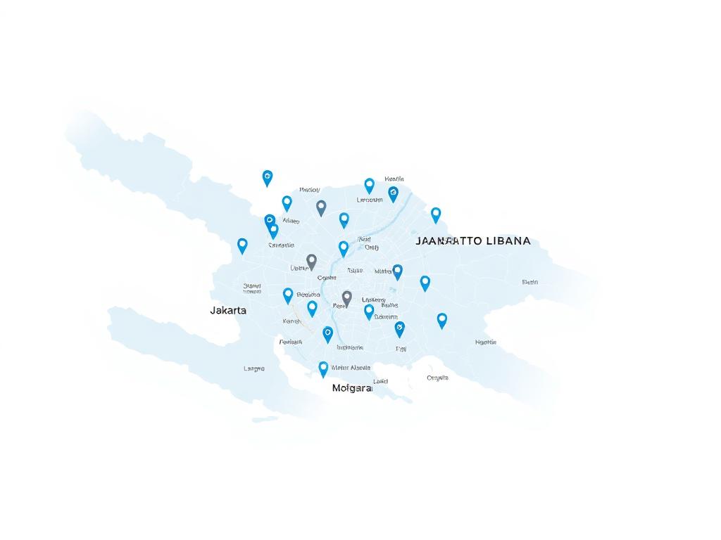 Ilustrasi peta area layanan service AC di Jabodetabek